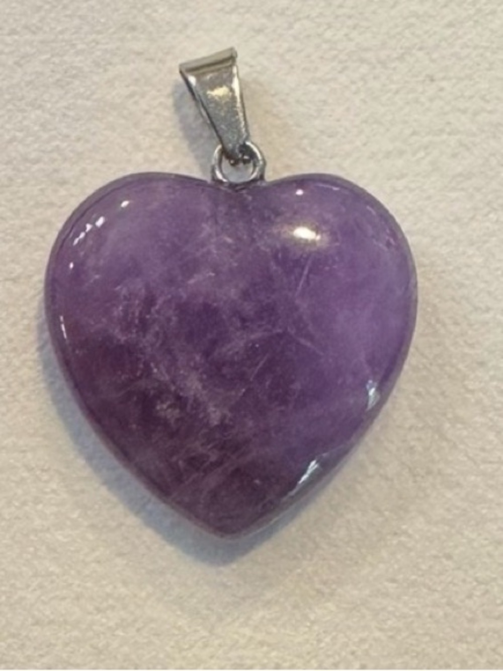 Heart-Shaped Purple Amethyst Gemstone  Pendant